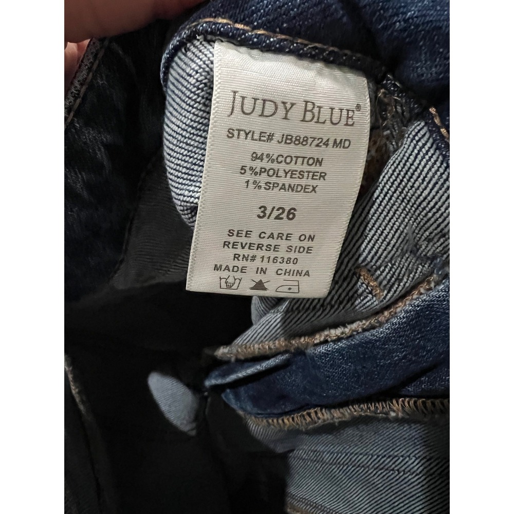 Judy Blue Macon High rise Women's Denim Cargo Pants Blue Straight Leg Pockets - Picture 6 of 6